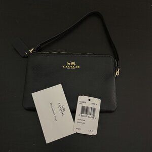 Coach Wristlet - Solid Black - NWT